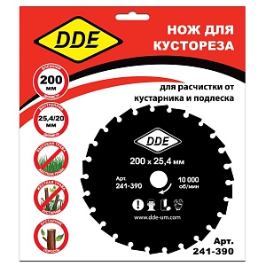 Диск для кустореза DDE WOOD CUT твердосплавный, 40 зубьев, 200 х 25,4/20 мм